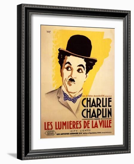 City Lights, French Movie Poster, 1931-null-Framed Art Print