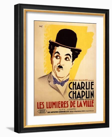 City Lights, French Movie Poster, 1931-null-Framed Art Print