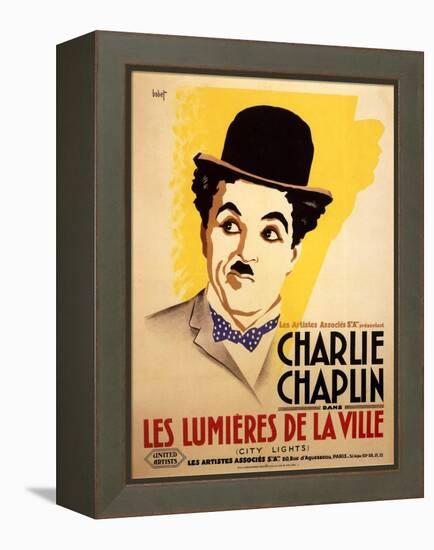 City Lights, French Movie Poster, 1931-null-Framed Stretched Canvas