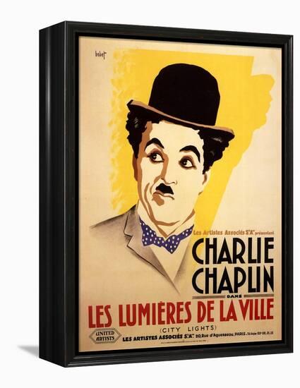 City Lights, French Movie Poster, 1931-null-Framed Stretched Canvas