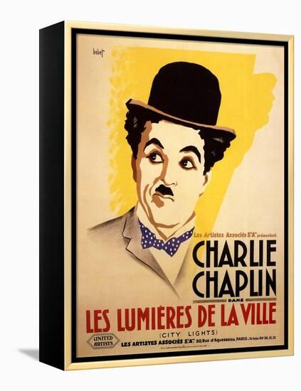 City Lights, French Movie Poster, 1931-null-Framed Stretched Canvas