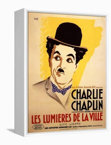 City Lights, French Movie Poster, 1931-null-Framed Stretched Canvas