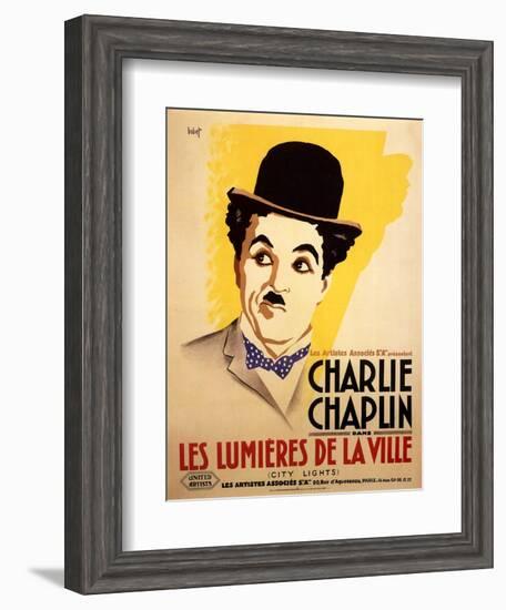 City Lights, French Movie Poster, 1931-null-Framed Art Print