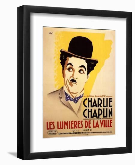 City Lights, French Movie Poster, 1931-null-Framed Premium Giclee Print