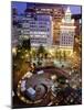 City Lights from Above Pioneer Courthouse Square in Downtown Portland, Oregon, USA-Janis Miglavs-Mounted Photographic Print