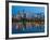 City Lights Glowing at Night, Portland, Oregon, USA-Janis Miglavs-Framed Photographic Print