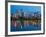 City Lights Glowing at Night, Portland, Oregon, USA-Janis Miglavs-Framed Photographic Print