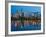 City Lights Glowing at Night, Portland, Oregon, USA-Janis Miglavs-Framed Photographic Print