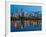 City Lights Glowing at Night, Portland, Oregon, USA-Janis Miglavs-Framed Photographic Print