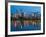 City Lights Glowing at Night, Portland, Oregon, USA-Janis Miglavs-Framed Photographic Print