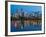 City Lights Glowing at Night, Portland, Oregon, USA-Janis Miglavs-Framed Photographic Print