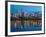 City Lights Glowing at Night, Portland, Oregon, USA-Janis Miglavs-Framed Photographic Print