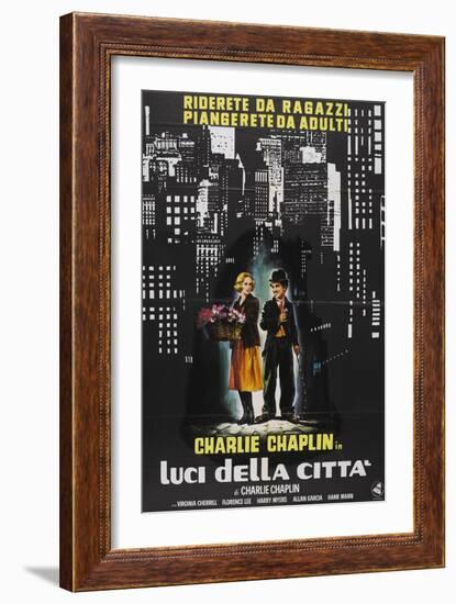 City Lights, Italian Movie Poster, 1931-null-Framed Art Print