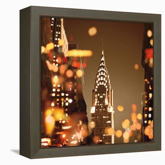 City Lights-New York-Kate Carrigan-Framed Stretched Canvas