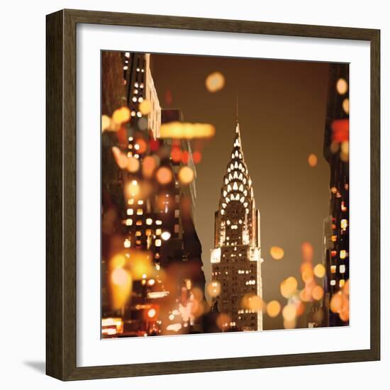 City Lights-New York-Kate Carrigan-Framed Art Print