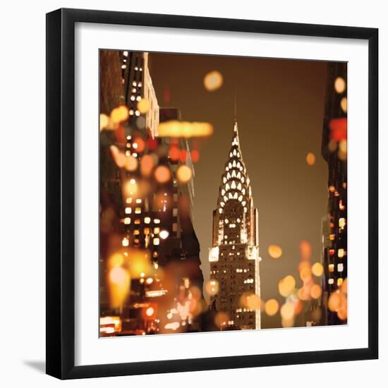 City Lights-New York-Kate Carrigan-Framed Art Print