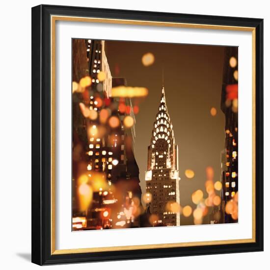 City Lights-New York-Kate Carrigan-Framed Art Print