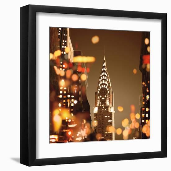 City Lights-New York-Kate Carrigan-Framed Art Print