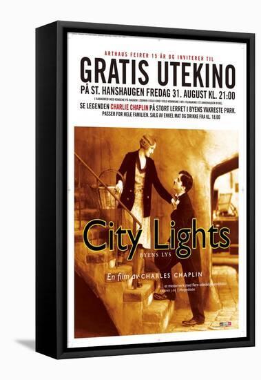 City Lights, Norwegian Movie Poster, 1931-null-Framed Stretched Canvas