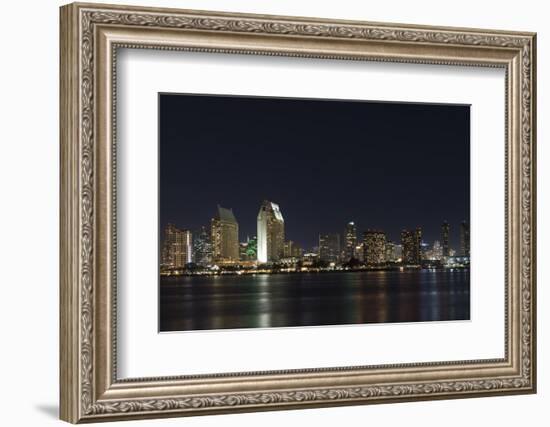 City lights of San Diego, California-Sheila Haddad-Framed Photographic Print