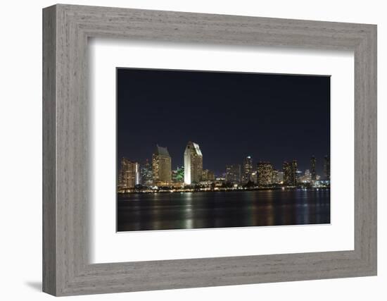 City lights of San Diego, California-Sheila Haddad-Framed Photographic Print