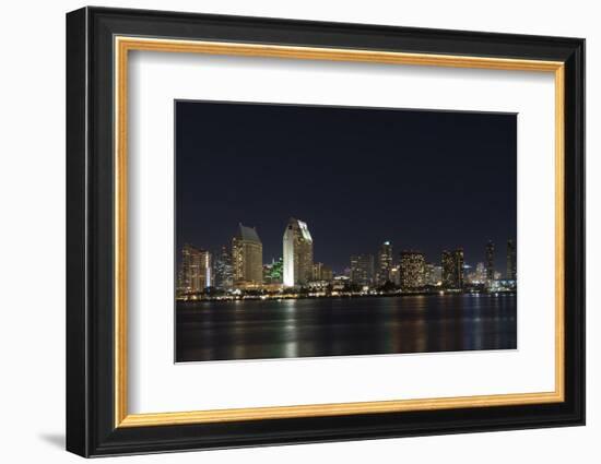 City lights of San Diego, California-Sheila Haddad-Framed Photographic Print