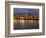 City Lights Reflected in the Willamette River, Portland, Oregon, USA-William Sutton-Framed Photographic Print