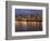 City Lights Reflected in the Willamette River, Portland, Oregon, USA-William Sutton-Framed Photographic Print