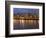 City Lights Reflected in the Willamette River, Portland, Oregon, USA-William Sutton-Framed Photographic Print