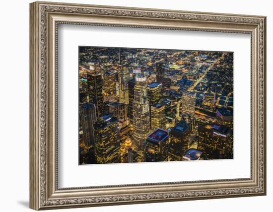 City lit up at night, City Of Los Angeles, Los Angeles County, California, USA-Panoramic Images-Framed Photographic Print