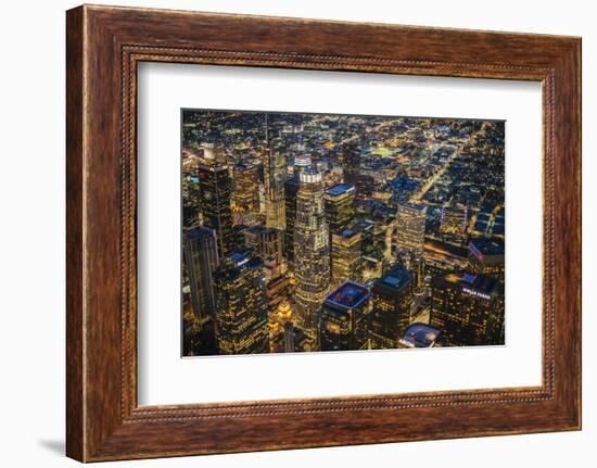 City lit up at night, City Of Los Angeles, Los Angeles County, California, USA-Panoramic Images-Framed Photographic Print