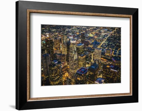 City lit up at night, City Of Los Angeles, Los Angeles County, California, USA-Panoramic Images-Framed Photographic Print