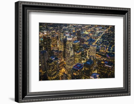 City lit up at night, City Of Los Angeles, Los Angeles County, California, USA-Panoramic Images-Framed Photographic Print