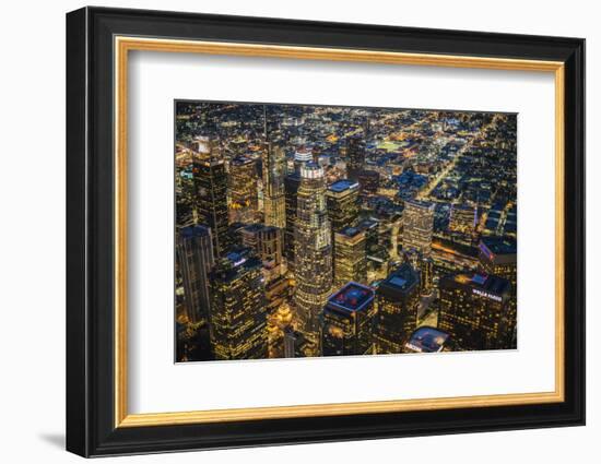 City lit up at night, City Of Los Angeles, Los Angeles County, California, USA-Panoramic Images-Framed Photographic Print