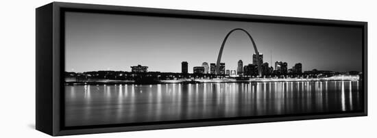 City Lit Up at Night, Gateway Arch, Mississippi River, St. Louis, Missouri, USA-null-Framed Premier Image Canvas