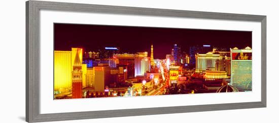 City Lit Up at Night, Las Vegas, Clark County, Nevada, USA-null-Framed Photographic Print