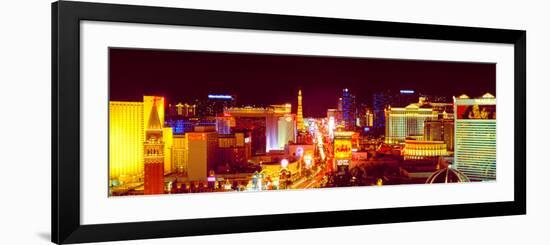 City Lit Up at Night, Las Vegas, Clark County, Nevada, USA-null-Framed Photographic Print