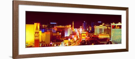 City Lit Up at Night, Las Vegas, Clark County, Nevada, USA-null-Framed Photographic Print