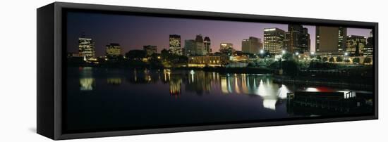 City Lit Up at Night, Newark, New Jersey, USA-null-Framed Premier Image Canvas