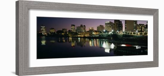 City Lit Up at Night, Newark, New Jersey, USA-null-Framed Photographic Print