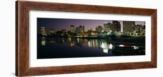 City Lit Up at Night, Newark, New Jersey, USA-null-Framed Photographic Print