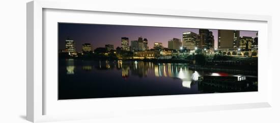 City Lit Up at Night, Newark, New Jersey, USA-null-Framed Photographic Print