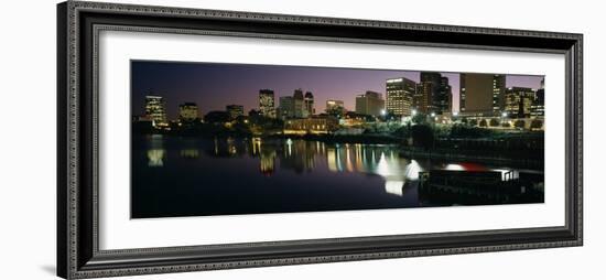 City Lit Up at Night, Newark, New Jersey, USA-null-Framed Photographic Print