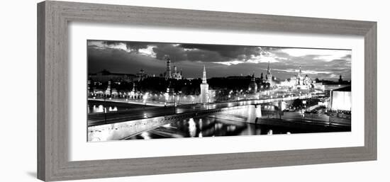 City Lit Up at Night, Red Square, Kremlin, Moscow, Russia-null-Framed Photographic Print