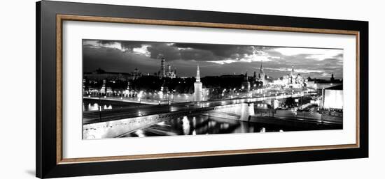 City Lit Up at Night, Red Square, Kremlin, Moscow, Russia-null-Framed Photographic Print