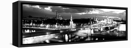 City Lit Up at Night, Red Square, Kremlin, Moscow, Russia-null-Framed Premier Image Canvas