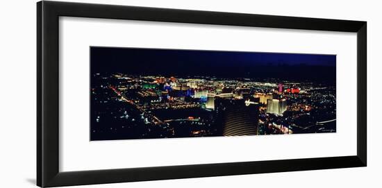 City Lit Up at Night, the Strip, Las Vegas, Nevada, USA-null-Framed Photographic Print