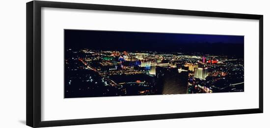 City Lit Up at Night, the Strip, Las Vegas, Nevada, USA-null-Framed Photographic Print