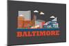 City Living Baltimore Asphalt-null-Mounted Art Print
