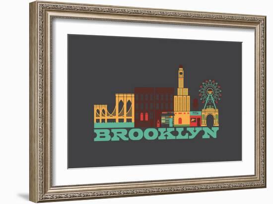 City Living Brooklyn Asphalt-null-Framed Art Print